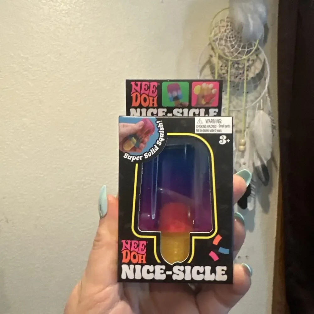 VIRAL NeeDoh Nice-Sicle Popsicle Fidget Squishy Purple Pink - AUTHENTIC New